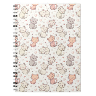 Cuaderno Patrón de gato Chibi lindo - Diseño de gatito Kawa