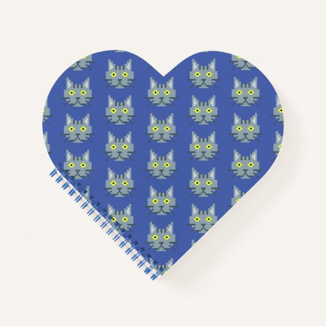 Cuaderno Patrón de gato de píxeles (Anverso)