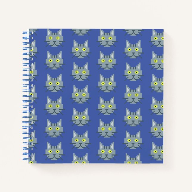 Cuaderno Patrón de gato de píxeles (Anverso)