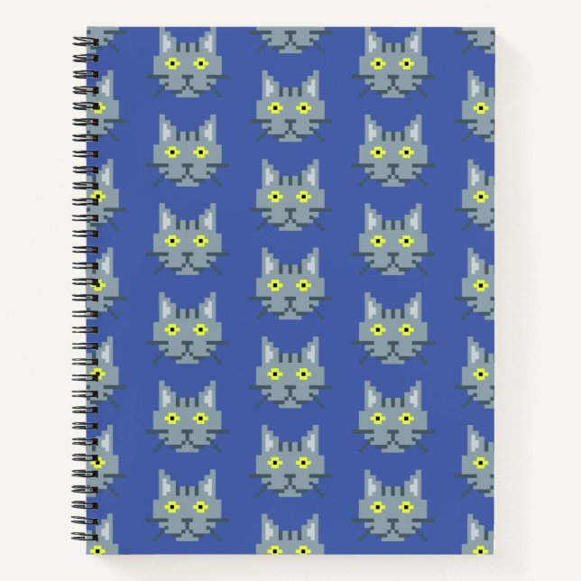 Cuaderno Patrón de gato de píxeles (Anverso)