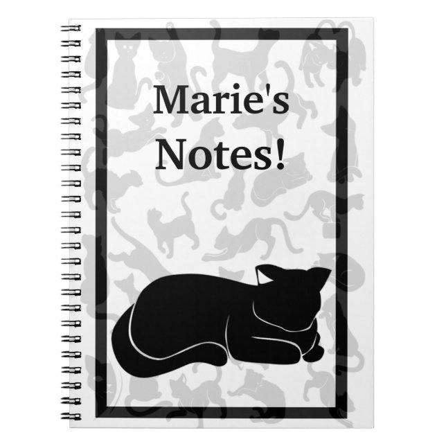 Cuaderno Patrón de gato negro (Frente)