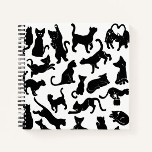 Cuaderno Patrón de gato negro