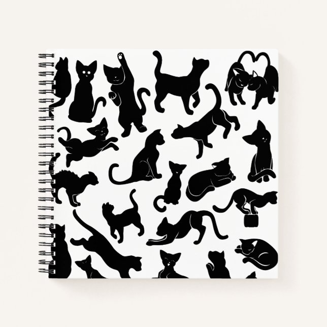 Cuaderno Patrón de gato negro (Anverso)