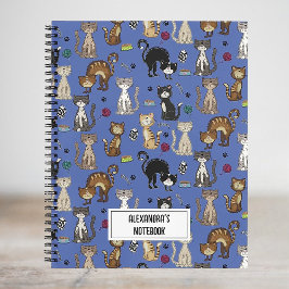 Cuaderno Patrón de gato personalizado
