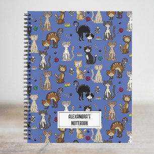 Cuaderno Patrón de gato personalizado