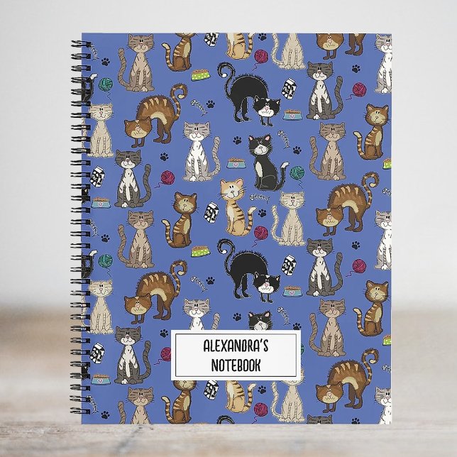 Cuaderno Patrón de gato personalizado (Subido por el creador)