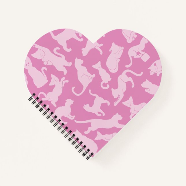Cuaderno Patrón de gato rosado (Anverso)