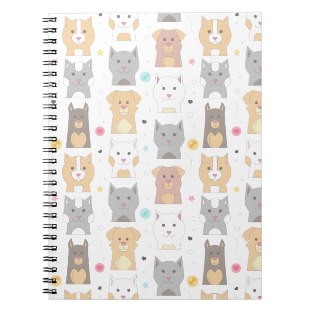 Cuaderno Patrón de gato y perro (Frente)