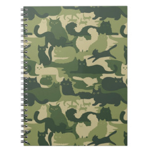 Cuaderno Patrón de gatos de camuflaje Ejército Gatos Gatito