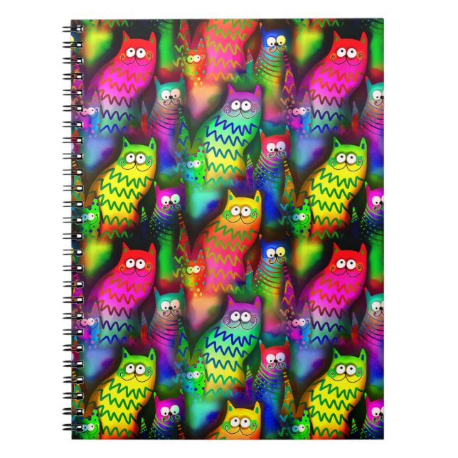 Cuaderno Patrón de gatos divertidos-54578 (Frente)