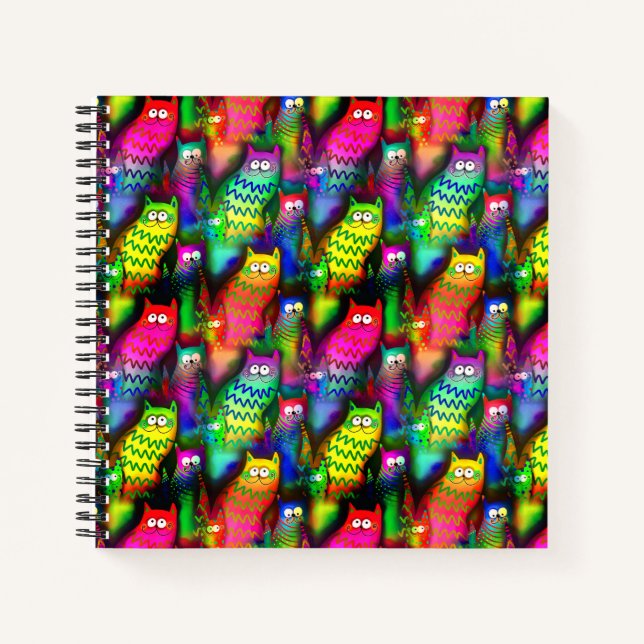Cuaderno Patrón de gatos divertidos-54578 (Anverso)