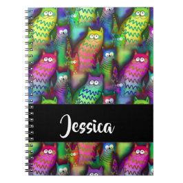 Cuaderno Patrón de gatos gradientes coloridos