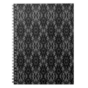 Cuaderno patrón de geometría abstracta gris negro