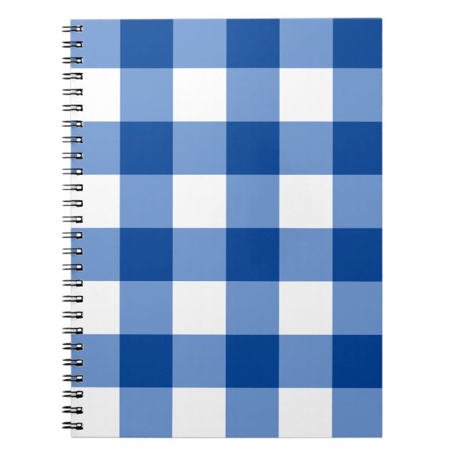 Cuaderno Patrón de gingham azul (Frente)