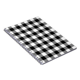 Cuaderno Patrón de Gingham blanco y negro