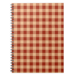 Cuaderno Patrón de Gingham controlado de Brown