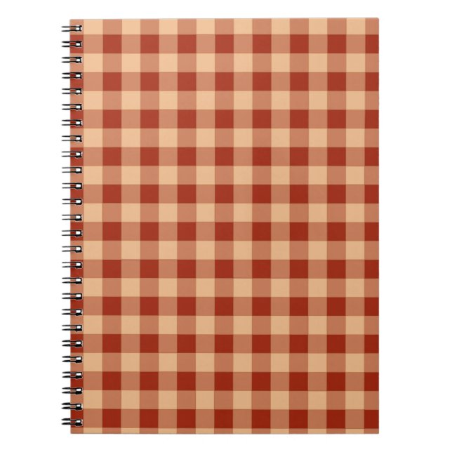 Cuaderno Patrón de Gingham controlado de Brown (Frente)