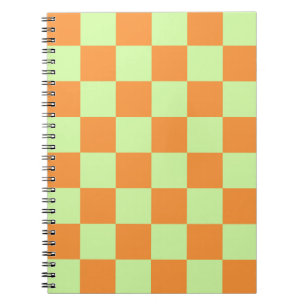 Cuaderno Patrón de Gingham controlado por cítricos verdes n