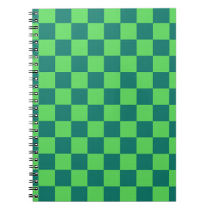 Cuaderno Patrón de Gingham de Blue Green Checkered