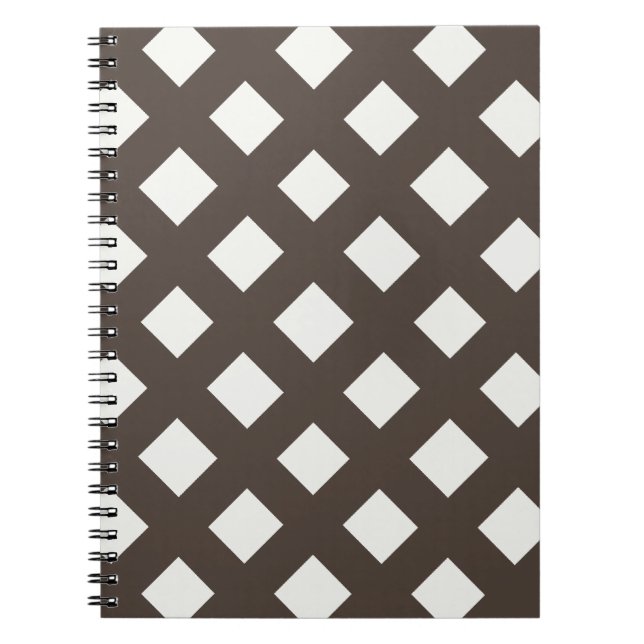 Cuaderno Patrón de Gingham de Brown y Cream (Frente)