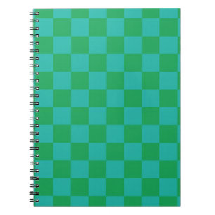 Cuaderno Patrón de Gingham de Green Blue Checkered