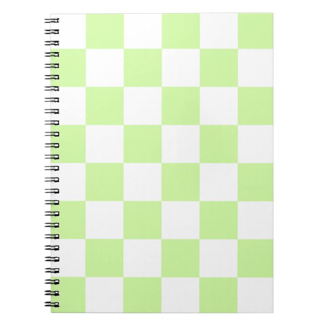 Cuaderno Patrón de Gingham de Pastel Verde (Frente)