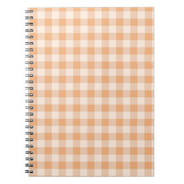 Cuaderno Patrón de Gingham de Peach White Checkered