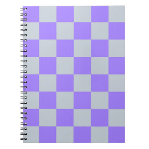 Cuaderno Patrón de Gingham de Purple Checkered