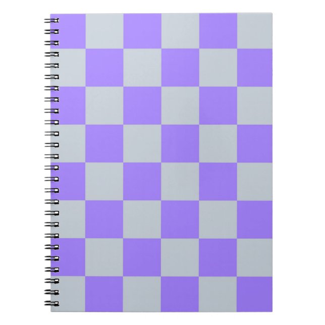 Cuaderno Patrón de Gingham de Purple Checkered (Frente)