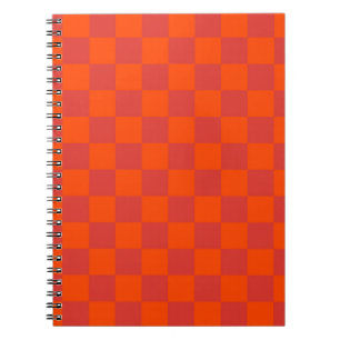 Cuaderno Patrón de Gingham de Red Checkered naranja
