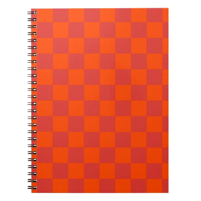 Cuaderno Patrón de Gingham de Red Checkered naranja (Frente)