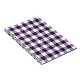 Cuaderno Patrón de Gingham púrpura y blanca