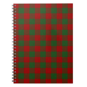 Cuaderno Patrón de Gingham rojo y verde