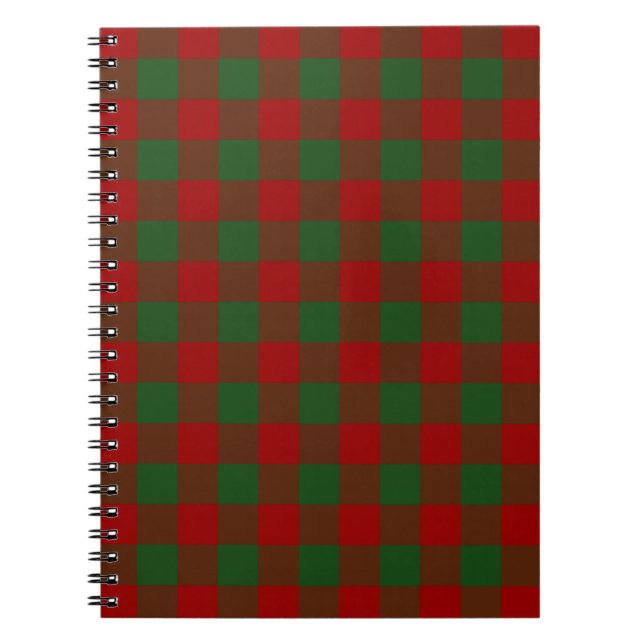 Cuaderno Patrón de Gingham rojo y verde (Frente)