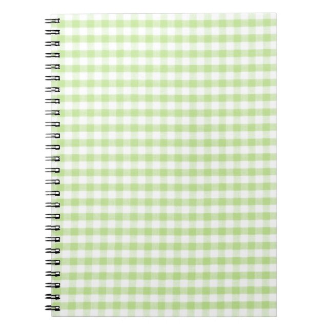 Cuaderno Patrón de Gingham verde Pastel (Frente)