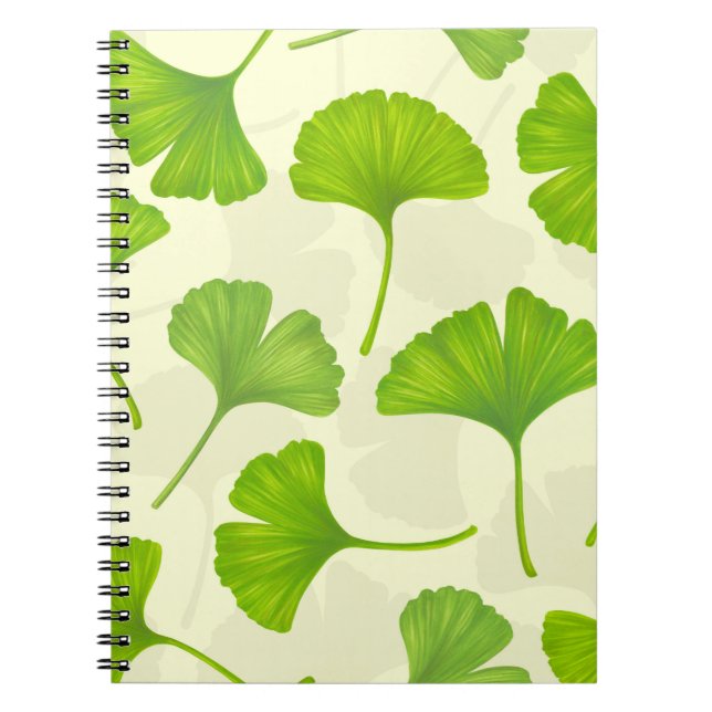 Cuaderno Patrón de Ginkgo en blanco roto (Frente)