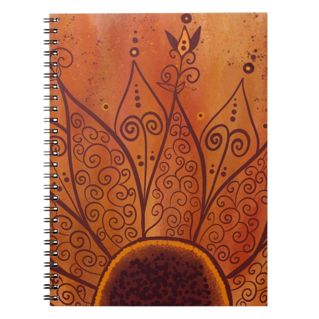 Cuaderno Patrón de girasol abstracto (Frente)