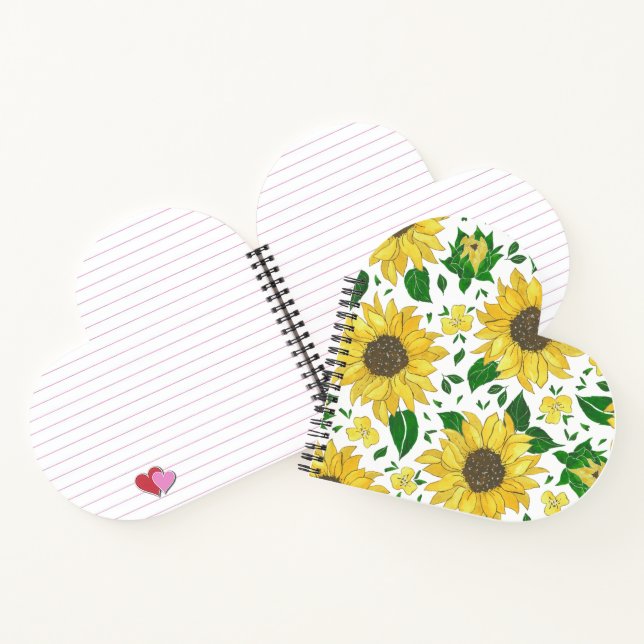 Cuaderno Patrón de girasol acuarela  (Interior)