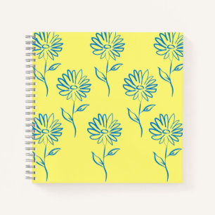 Cuaderno Patrón de girasol azul