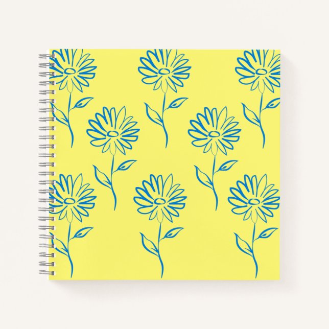 Cuaderno Patrón de girasol azul (Anverso)