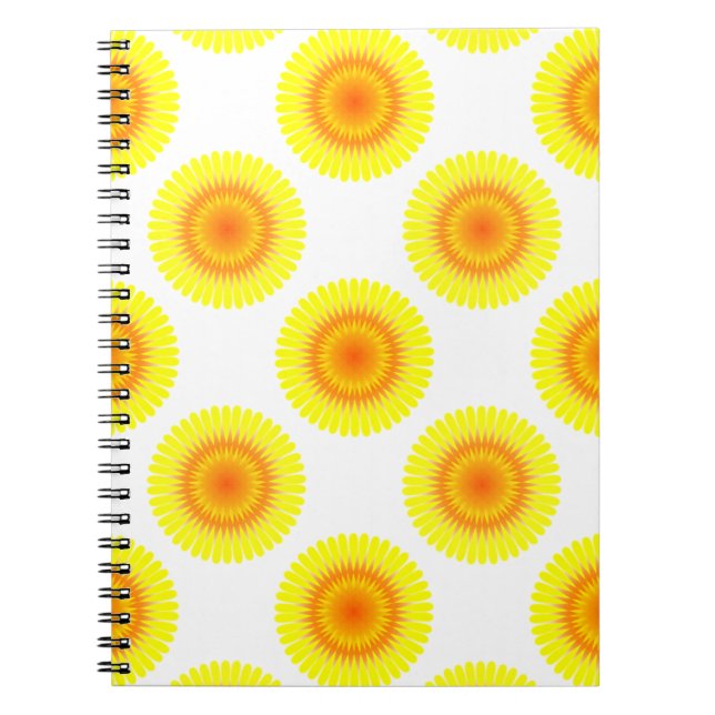 Cuaderno Patrón de girasol personalizado (Frente)
