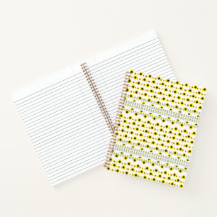 Cuaderno Patrón de girasol ruso contemporáneo