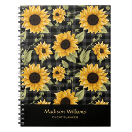 Cuaderno Patrón de girasoles de Gingham