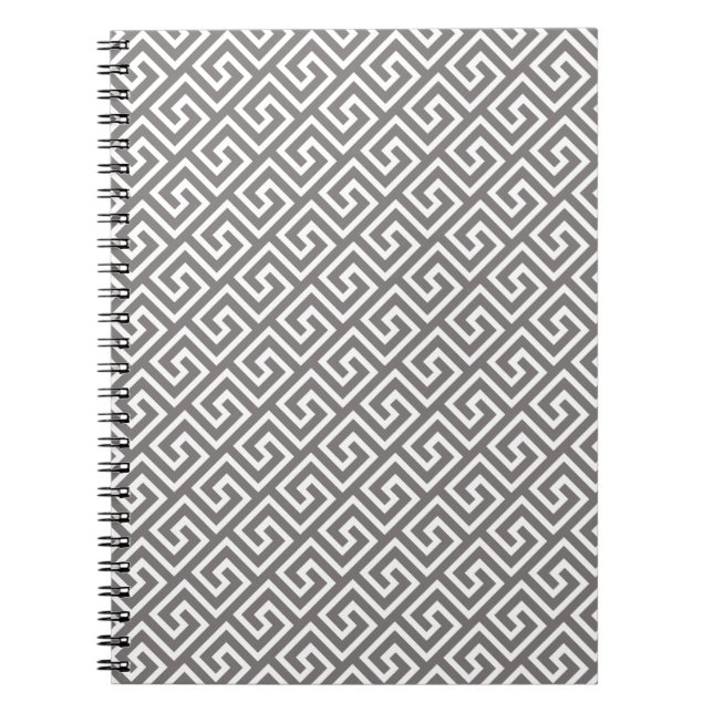 Cuaderno Patrón de giro cuadrado clásico de la clave griega (Frente)