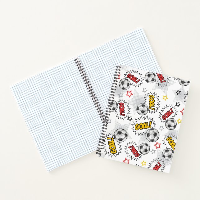 Cuaderno Patrón de gol de fútbol de cómic – Deportes Retro (Interior)