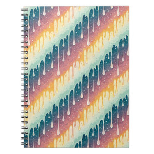 Cuaderno Patrón de goteo de arcoíris Arte líquido colorido