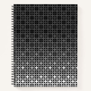 Cuaderno Patrón de gradiente geométrico en blanco y negro
