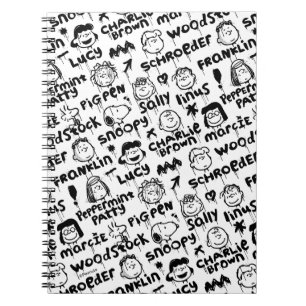 Cuaderno Patrón de graffiti de caracteres de cacahuete