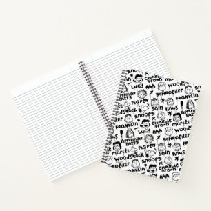 Cuaderno Patrón de graffiti de caracteres de cacahuete