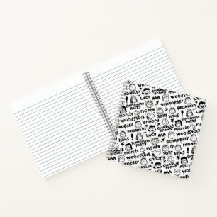 Cuaderno Patrón de graffiti de caracteres de cacahuete